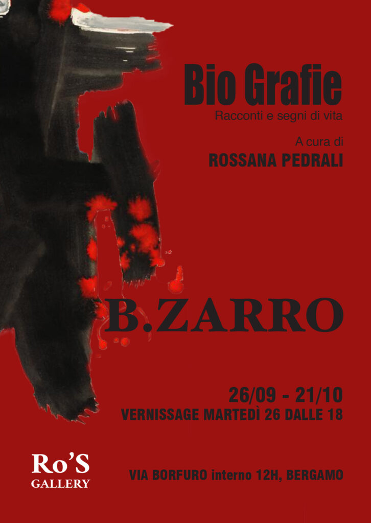 locandina vernissage Bio Grafie a cura di rossana pedrali