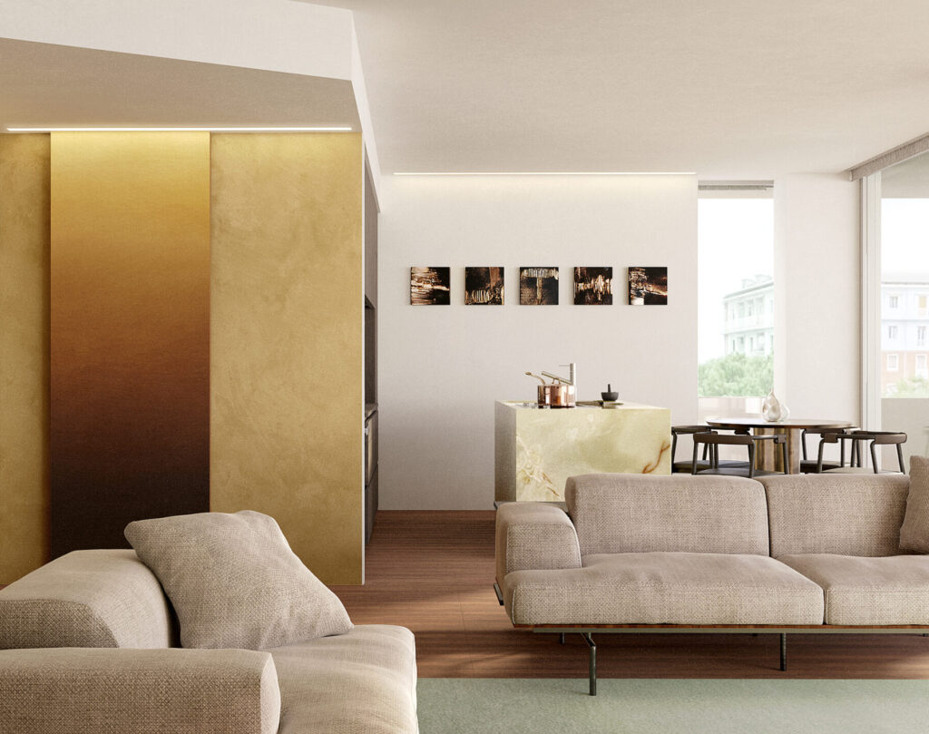 dettaglio progettazione living room